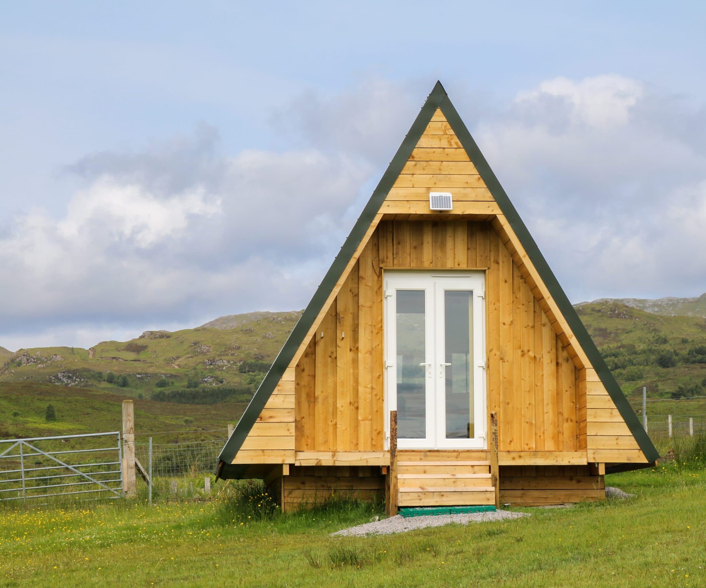 Off-grid A-frame cabin at Sterlochy Croft